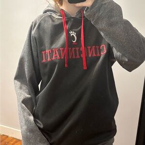 Cincinnati Gray and Red Men's Hoodie